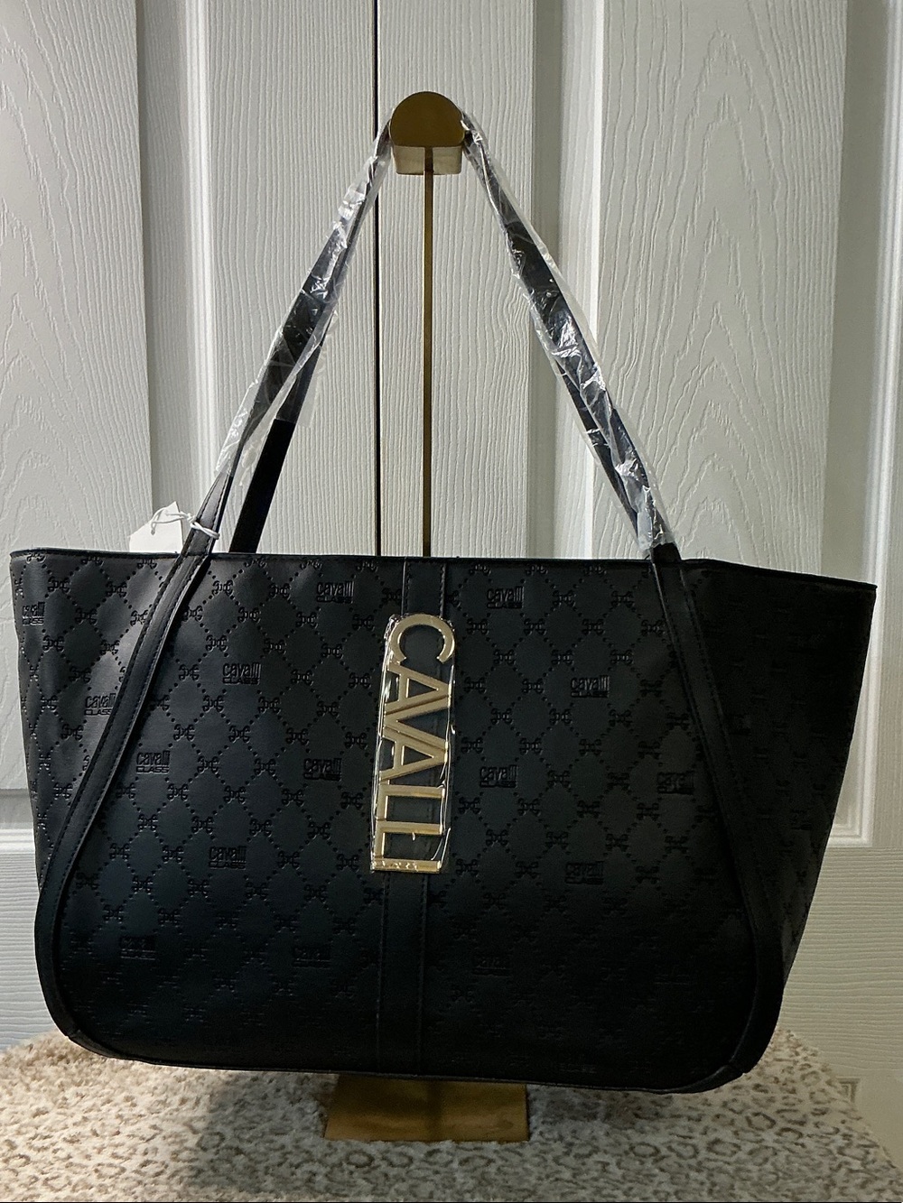 Cavalli Class Sandra Shopper Tote Bag in Black Absolutely Stunning 🤩 (NWT’s)